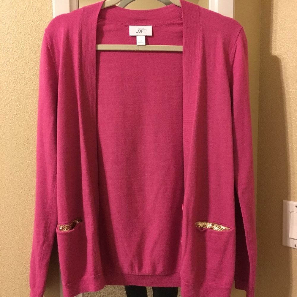 Loft Hot pink cardigan